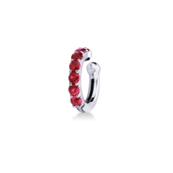 Earcuff en or blanc 18 carats incrustée de rubis