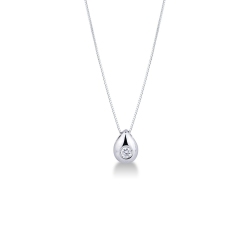 Collier goutte en or blanc 18k et diamant