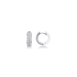 Créoles pavés de diamants  en or blanc 18k