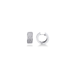 Créoles femme en or blanc avec diamants