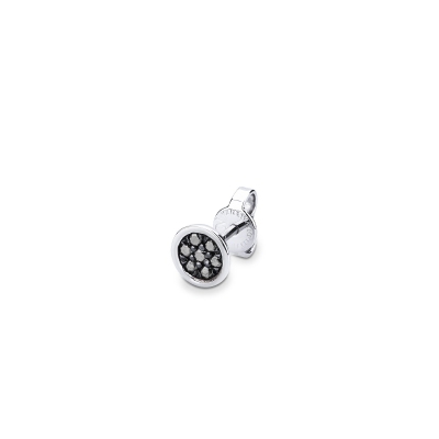 Mono boucle d'oreille en or blanc 18 carats en diamants noirs