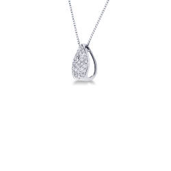 Collier en or blanc 18k avec pendentif en forme de goutte serti de diamants 2