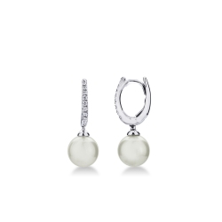 Pendentif en or blanc 18 carats avec perles et diamants