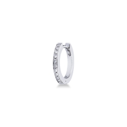 Créole unique en or blanc 18k avec des diamants