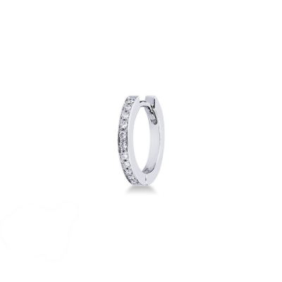 Créole unique homme en or blanc 18k avec des diamants