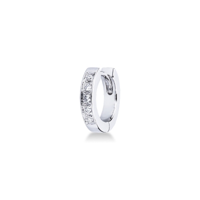Créole unique avec diamants en or blanc 18 carats 