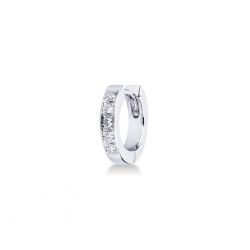 Créole unique en or blanc 18 carats avec diamants