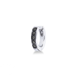 Créole mono en or blanc 18 carats avec diamants
