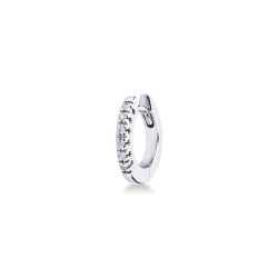 Créole mono en or blanc 18k et diamants blancs