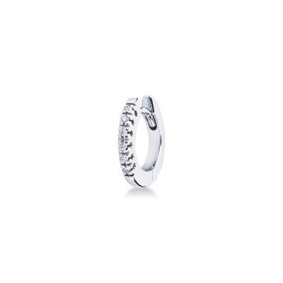 Créole mono en or blanc 18k et diamants blancs
