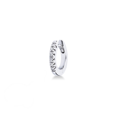 Créole mono en or blanc 18k et diamants