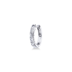 Créole mono en or blanc 18 carats avec des diamants blancs