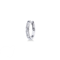 Créole mono en or blanc 18 carats avec des diamants