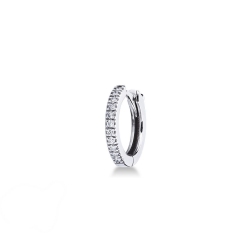 Créole unique en or blanc 18 carats avec des diamants blancs
