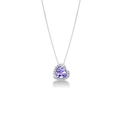 Collier en or blanc 18k avec une améthyste
