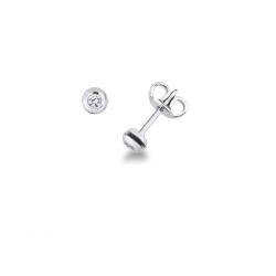 Boucles d'oreilles or blanc 18k et diamants
