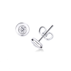 Puces diamant 0.24 ct or blanc 18 ct