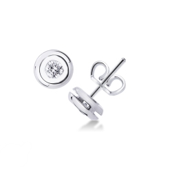 Puces diamant  0.30 ct or blanc 18k serti clos