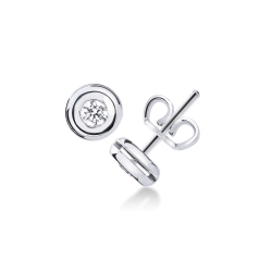 Boucles d'oreilles diamants 0.50 ct en or blanc 18k