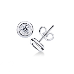 Puces avec diamants 0.60 ct en or blanc 18k