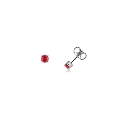 Boucles d'oreilles en or blanc 18 carats et rubis