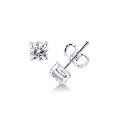 Boucles d'oreilles diamants 0.80 ct en or blanc 18k