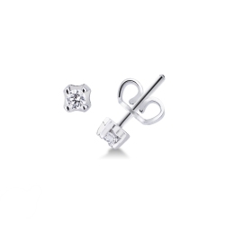 Boucles d'oreilles diamant femme 0.16 ct or blanc 750