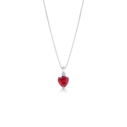 Collier en or blanc 18k avec rubis et diamant