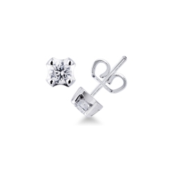 Puces d'oreilles or blanc 18k diamant 0.36 ct