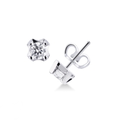 Boucles d'oreilles en or blanc pour femmes avec brillants
