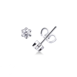 Boucles d'oreilles Femme en or blanc 18k avec diamants 0.20 ct