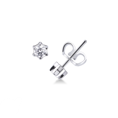 Boucles d'oreilles Femme en or blanc 18k avec diamants 0.20 ct 