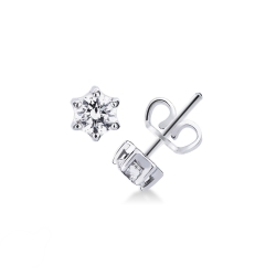 Puces diamant 0.80 ct or blanc 18k