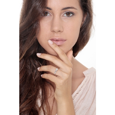 Solitaire or blanc et diamant 0.40 ct