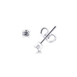 Boucles d'oreilles diamants 0.16 ct or blanc 18k