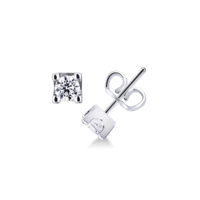 Boucles d'oreilles en or blanc 18k avec diamants 0.60 ct