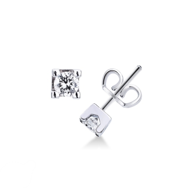 Puces d'oreilles diamant 1.00 carat or blanc 18k