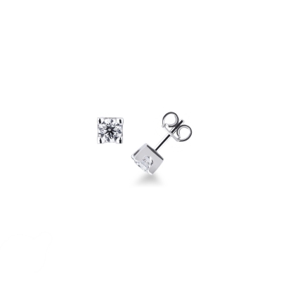 Boucles d'oreilles en or blanc 18k avec diamants 1.20 tot