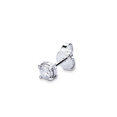 Mono boucle d'oreille en or blanc 18 carats avec diamant, 0,15 ct