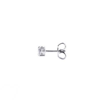 Mono boucle d'oreilleen or blanc 18k avec un diamant 0.15 CT