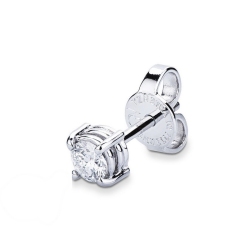 Mono boucle d'oreilleen or blanc 18k avec un diamant 0.15 CT