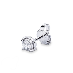 Boucle d'oreille individuelle avec 4 griffes et un diamant