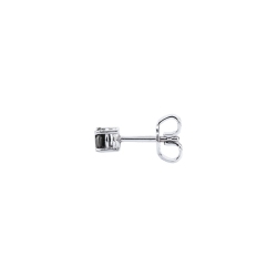 Clous d'oreille mono en or blanc 18 carats à 4 griffes avec diamant noir 0,22 ct 2