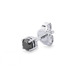 Boucle d'oreille unique en or blanc 18 carats à quatre griffes avec diamant 0,22 ct.