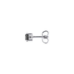 Boucle d'oreille individuelle en or blanc 18ct à griffes avec diamant noir  2