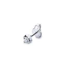 Puce individuelle en or blanc 18 carats à quatre griffes avec un diamant