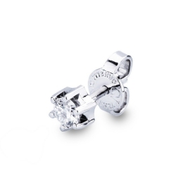 Mono boucle d'oreille à six griffes en or blanc 18k