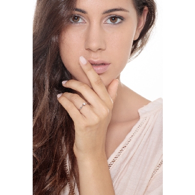 Bague or blanc solitaire diamant 0.15 ct