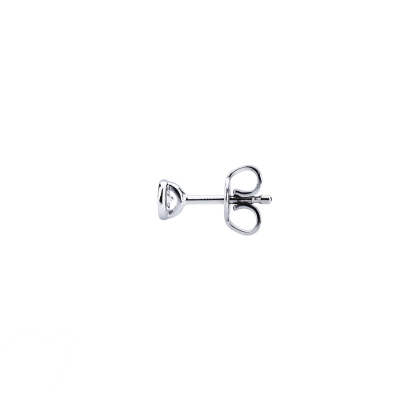 Mono boucle d oreille mono avec diamant et or blanc 18k