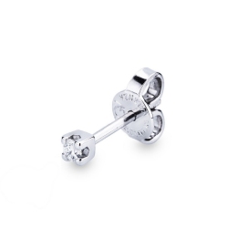 Boucle d'oreille individuelle diamant et or 18k